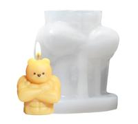 Moule en silicone en forme d'ours en abdos, moule 3D en forme d'ours musclé, décoration de bureau, outils d'artisanat faits à la main pour décoration, artisanat, bougie