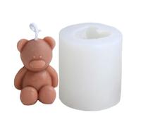 Moule en silicone en forme d'ours - Moule en silicone ours mignon 3D, moule à bougie DIY, moule en silicone ours pour fondant, chocolat, décoration de gâteau, bougie, ornement en plâtre, art en résine