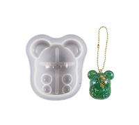 Moule en silicone en forme d'ours semi-dimensionnel fait à la main pour porte-clés ornement en résine époxy en cristal pour bijoux