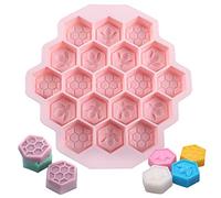 Moule En Silicone En Nid D'abeille 3D - Moules à Gâteau, Savon, Glaçons Avec 19 Cavités pour DIY Gâteaux, Muffins, Biscuits, Bonbons, Chocolat - Rose