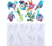 Moule en silicone en résine d'animaux, lézard colibri, chien, grenouille, escargot, moule en fonte époxy pour décoration murale, chambre, jardin, moule en résine 3D d'été, pour faire de la fabrication