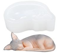 Moule en silicone en résine de chat Sphynx endormi pour moulage époxy, fabrication de bijoux, projets d'artisanat en argile polymère, savon fait maison, décoration de gâteau fondant 7,6 cm