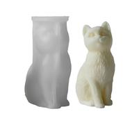 Moule en silicone en résine époxy fait à la main en forme de chat assis pour fabriquer des ornements pour moule flexible