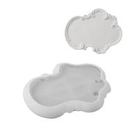 Moule en silicone exquis en relief floral - Organisateurs de vaisselle européens élégants en résine époxy - Gouttes de cristal - Ciment de gypse pour résine