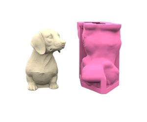 Moule en Silicone facile à démouler, moules de jardinière succulente en forme de chien, adaptés Vases, porte-stylo en béton, Pots succulents, moule de fabrication à la main