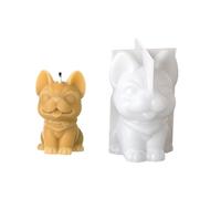 Moule en silicone facile à nettoyer en forme de chien pour la fabrication de décorations en résine époxy en forme de petit chien