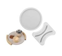 Moule en silicone facile à utiliser pour créer des plateaux décoratifs avec texture en silicone de forme ronde pour faire des cadeaux à la main, moule facile à démouler