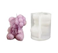 Moule en Silicone facile à utiliser pour fabriquer des bougies en forme de lapins roses et d ' ours pour les fêtes à la maison et moule à bougie créatif