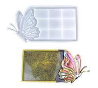 Moule en silicone facile à utiliser pour les travaux manuels, la décoration de la maison, plateaux époxy en forme de papillon, moule rectangulaire en forme de papillon unique