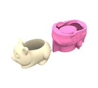 Moule en silicone fait à la main - En forme d'animaux - Pour ciment ou plâtre - Pour concevoir un récipient juteux - Pots de fleurs en silicone