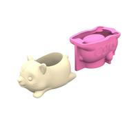Moule en silicone fait à la main - En forme d'animaux - Pour ciment ou plâtre - Pour concevoir un récipient juteux - Pots de fleurs en silicone