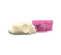 Moule en silicone fait à la main - En forme d'animaux - Pour ciment ou plâtre - Pour concevoir un récipient juteux - Pots de fleurs en silicone