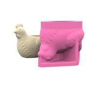 Moule en silicone fait à la main en forme de poule pour les travaux manuels, pots et supports artisanaux