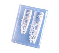 Moule en silicone finement sculpté en forme de paon pour broderie, bijoux et décorations créatives faites à la main en forme de paon