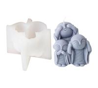Moule en silicone flexible 3D moines moines artistiques moule à bougie en silicone pour fêtes d'anniversaire