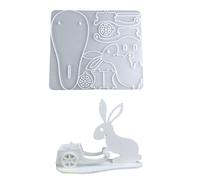 Moule en silicone flexible Accessoires pour la création de bougeoirs de lapin Décoration avec résine et plâtre Utilisation quotidienne Cadeaux de vacances Moulures