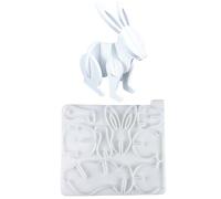 Moule en silicone flexible en forme de lapin - Moule décoratif en plâtre résistant à la température - Pour ornement de bureau - Moule en silicone