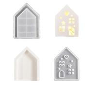 Moule en silicone flexible en forme de maison pour la fabrication de boîtes de rangement et de lumières sur le thème de la maison