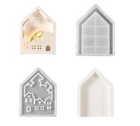 Moule en silicone flexible en forme de maison pour la fabrication de boîtes de rangement et de lumières sur le thème de la maison