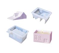 Moule en silicone flexible et réutilisable pour bougies faites à la main, résine, art, styles bucoliques européens, artisanat, fournitures de bijoux, moule de styles de chalets européens