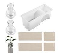 Moule en silicone flexible pour résine faite à la main brins d'artisanat planteur présentoir rectangulaire vase organisateur moule en résine époxy réutilisable