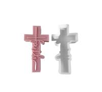 Moule en silicone for sculpture, croix, bougie aromatique, résine, plâtre, ornement, décoration d'intérieur, artisanat, fabrication de moules(8.2 * 14.5 * 3cm)