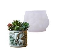 Moule en silicone gaufré en forme d'éléphant, convient pour les supports de bijoux en résine et les plantes grasses