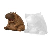 Moule En Silicone Hippopotame - 6,3x5,9x4,8 Cm Moule De Moulage Époxy De Dessin Animé 3D | Moul En Silicone Animal À Dégagement Facile, Pour Gypse, Ciment, Résine De Béton, Artisanat De Bricolage, Dé