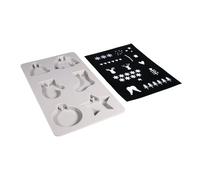 Moule En Silicone Hiver + Gabarit A5, 14x26x1cm, 6 Formes, Boite 1 Pce