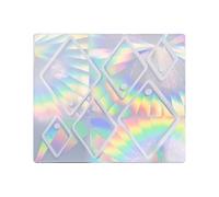 Moule en silicone holographique scintillant pour boucles d'oreilles, forme de losange ovale rectangulaire