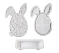 Moule En Silicone Lapin De Pâques,Décorations Œufs Lapin Résine Époxy - Accessoire De Fabrication Créative - Décoration de Table Fête Maison Mariage