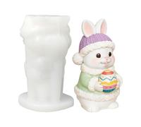 Moule en silicone lapin de Pâques | Figurine 3D lapins pour décoration de la maison | Moule pour œufs de Pâques en silicone pour bougies | pour anniversaire, bureau, chambre, étudiant, appartement