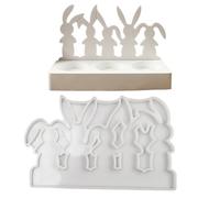 Moule en silicone lapin de Pâques, moule en silicone pour Pâques, outil d'artisanat, moule à craie en forme de lapin, pour bougeoirs, décorations en résine, art DIY