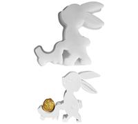 Moule en silicone lapin de Pâques - Moules en silicone - Lapin de Pâques - Moule en silicone - Décoration de Pâques - Moules en plâtre pour couler des ornements pour bougies, plâtre, bricolage (B)