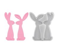 Moule en Silicone Lapin,Forme à Bougies et Savons Couple de Lapins de Pâques | Moulage En Résine Bunny,Pour Projets DIY Ornement En Plâtre Artisanat Fête De Vacances Famille Amis Maison Ferme