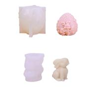 Moule En Silicone Lapin Pâques 2 Pièces Et Mèche à Bougie,Moule à Bougie Lapin 3D, Moules De Moulage Pour Bougies De Lapin De Pâques, Moule De Bougie De Silicone Pour Bougies En Plâtre En Résine Époxy