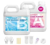 Moule en silicone liquide 20A - 1,15 kg + 1,15 kg - Rapport simple 1: 1 - Faible viscosité - Idéal pour les moules en résine DIY - Moule à bougie - Moule à savon - Bricolage