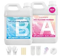 Moule en silicone liquide 20A - 2,26 kg + 2,26 kg - Rapport simple 1: 1 - Faible viscosité - Idéal pour les moules en résine DIY - Moule à bougie - Moule à savon - Bricolage