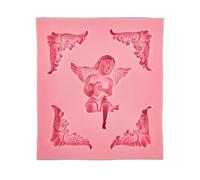 Moule en silicone - Loveart - ange avec coins coeur