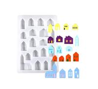Moule en silicone « Maison européenne », moule portable avec motifs de maison européenne pour porte-clés et pendentifs, décorations faites à la main