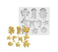 Moule en silicone marin en résine et plâtre | Plateau multi-cavité en forme de coquille et de forme marine pour souvenirs décoratifs, détails de desserts