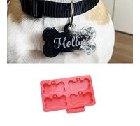 Moule en silicone MelbMolds pour médaille d'identification en forme d'os de chien - Grande taille - Créez des médailles d'identification personnalisées et des porte-clés pour les mamans de chiens