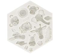 Moule en Silicone, Mignon Jungle Safari Animal Moule à Gâteau Facile à Démouler Flexible Doux Moule de Cuisson Décoration de Gâteau pour Bricolage Gâteau Fondant Chocolat(951 gris)