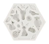 Moule en Silicone, Mignon Jungle Safari Animal Moule à Gâteau Facile à Démouler Flexible Doux Moule de Cuisson Décoration de Gâteau pour Bricolage Gâteau Fondant Chocolat(952 gris)