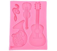 Moule en Silicone Mignon, Non Collant et Facile à Décoller Moule de Décoration de Gâteau Fondant au Chocolat en Silicone de Qualité Alimentaire en Forme de Guitare Moule en Silicone pour la Maison et