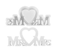 Moule en silicone « Monsieur Love Lettres » - Moule à fondant en forme de cœur de Saint Valentin - Pour la décoration de la maison