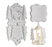 Moule en silicone motif cerf de Noël - 2 moules en silicone pour loisirs créatifs | Moules en résine faits à la main, moules à bougies en silicone pour les vacances et Noël