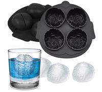 Moule en silicone motif cerveau pour glaçons et pâtisseries - 4 figurines - Halloween, carnaval et fête à thème