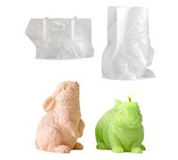 Moule en silicone motif lapin de Pâques avec 2 moules réutilisables pour bougies en forme de lapin de Pâques, parfait pour les travaux manuels en résine, les bougies faites maison et les décorations