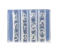 Moule en silicone motif lapins et ongles | Moules en silicone pour la création de manucure, décoration, projets en résine